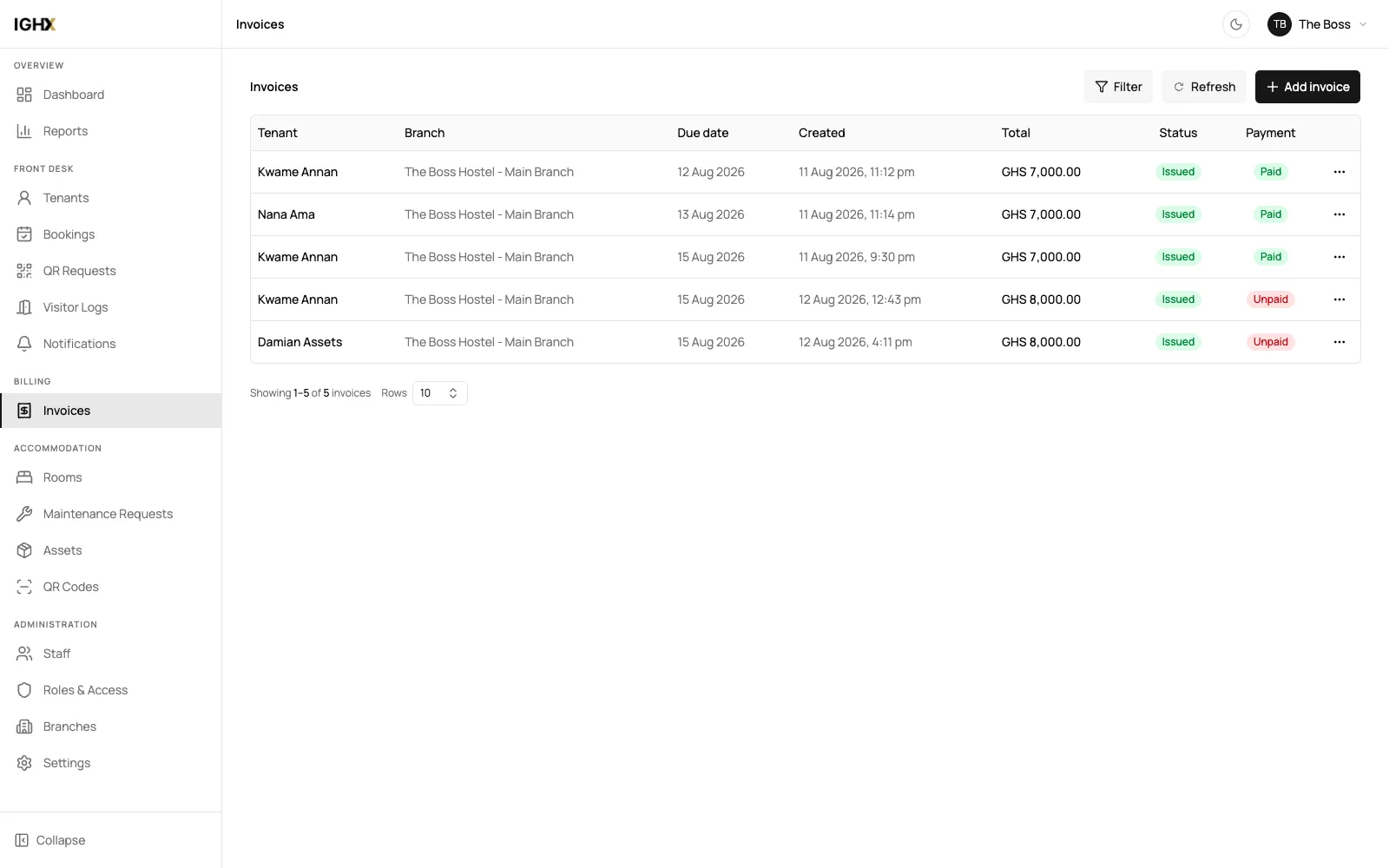 Invoices & Billing